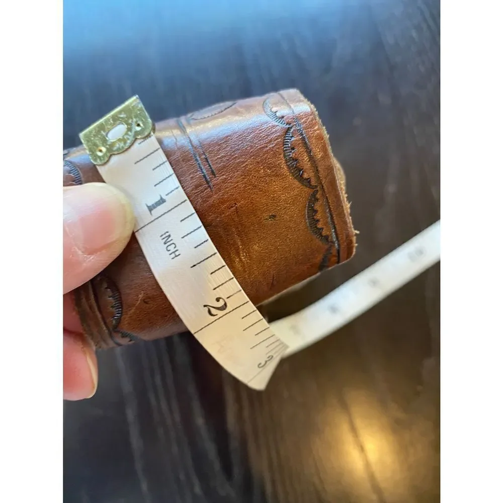 Vintage Genuine Leather Hand Tooled Cell Phone Case